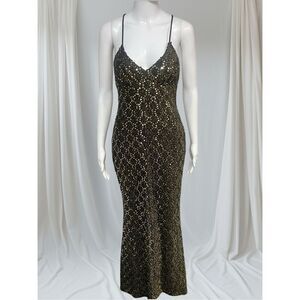 FUNKY The Mistress Collection Vintage Style 1680 SZ 9/10 Disco Metallic Gown Wit